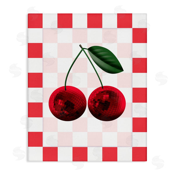 stupell industries Marcus Prime | Disco Cherries on Checkered