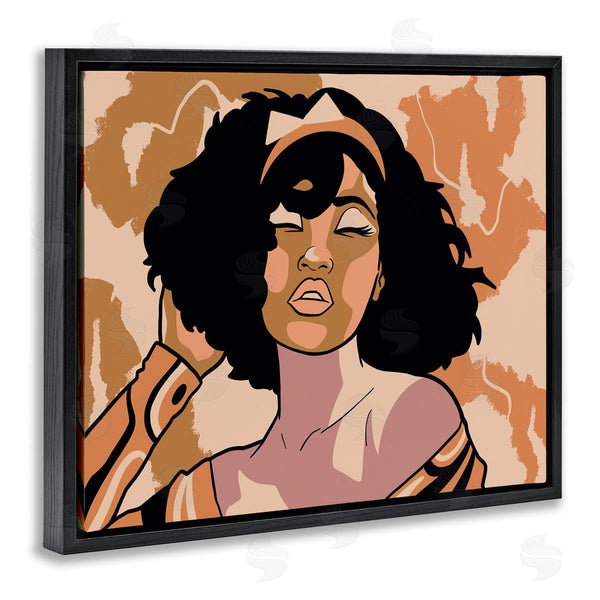 Stupell Industries Marcus Prime | Disco Party Abstract Female Portrait Orange Patterns Wall Art