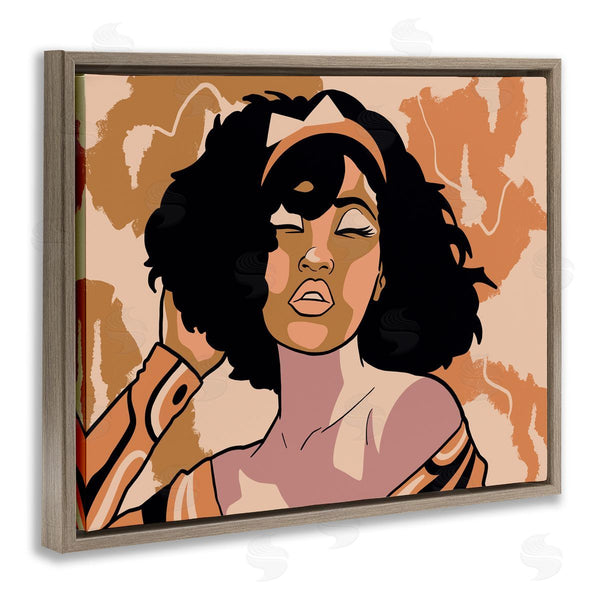 Stupell Industries Marcus Prime | Disco Party Abstract Female Portrait Orange Patterns Wall Art