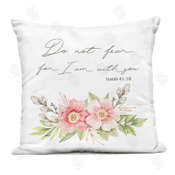 Stupell Industries Marcus Prime | Do Not Fear Proverb With Flowers Printed Throw Pillow