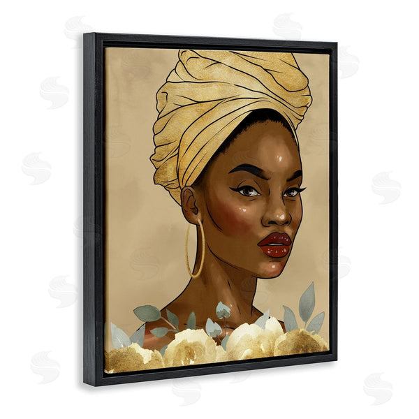 Stupell Industries Marcus Prime | Exhilarating Golden Beauty Portrait
