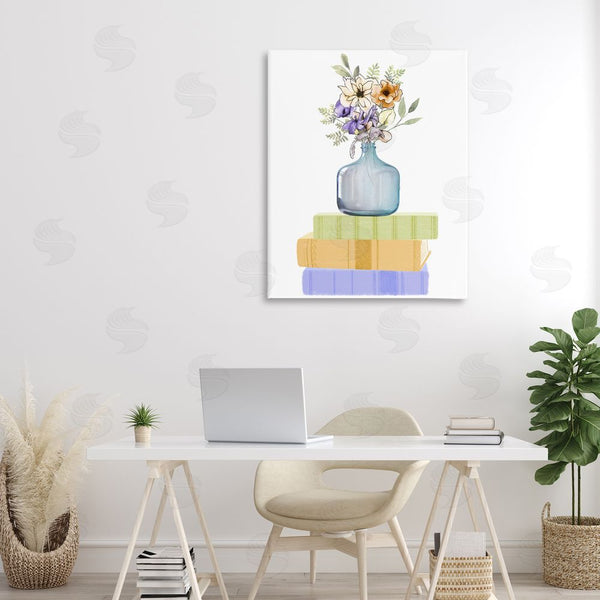 Stupell Industries Marcus Prime | Flowers Vase On Books Wall Art