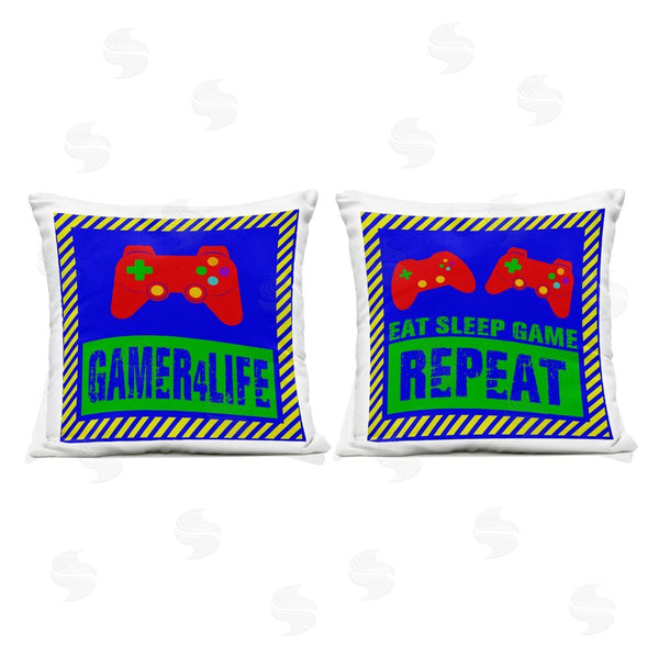 Stupell Industries Marcus Prime | Gamer Quotes With Stripes Printed Throw Pillow Set