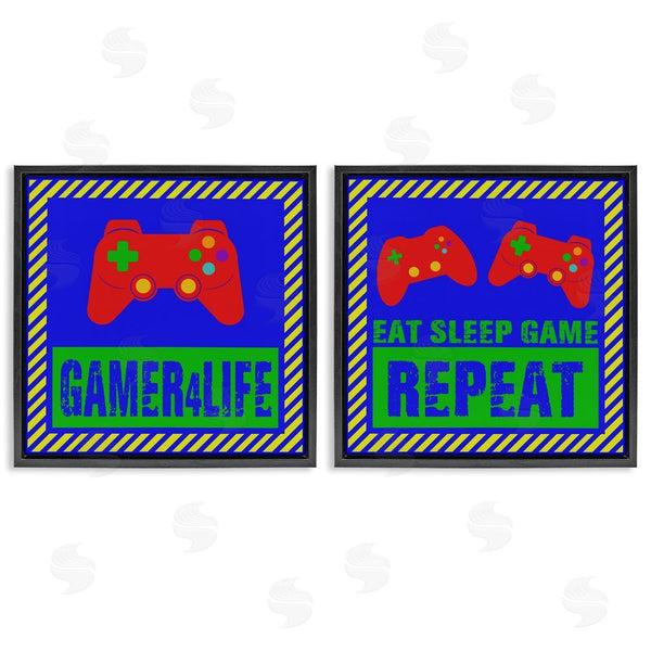Stupell Industries Marcus Prime | Gamer Quotes With Stripes Wall Art