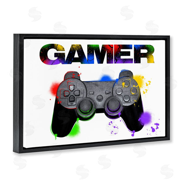 Stupell Industries Marcus Prime | Gamer With Rainbow Splashes