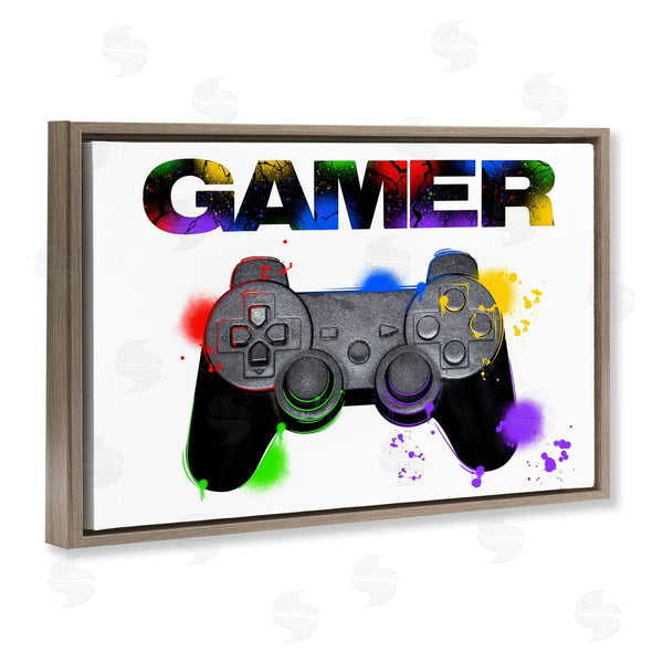 Stupell Industries Marcus Prime | Gamer With Rainbow Splashes
