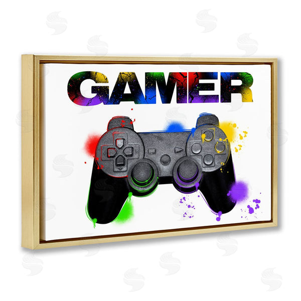 Stupell Industries Marcus Prime | Gamer With Rainbow Splashes