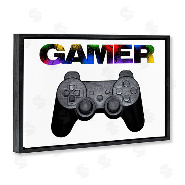 Stupell Industries Marcus Prime | Gamer With Rainbow Splatter Wall Art