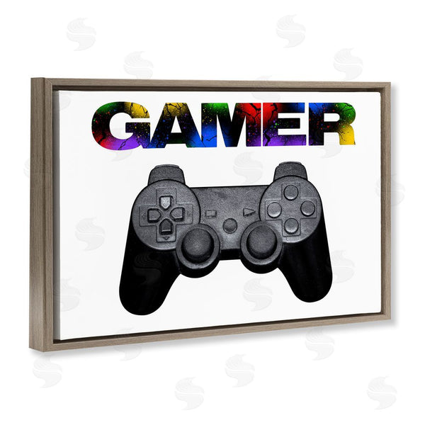 Stupell Industries Marcus Prime | Gamer With Rainbow Splatter Wall Art