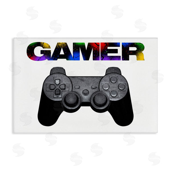stupell industries Marcus Prime | Gamer with Rainbow Splatter Wall Art