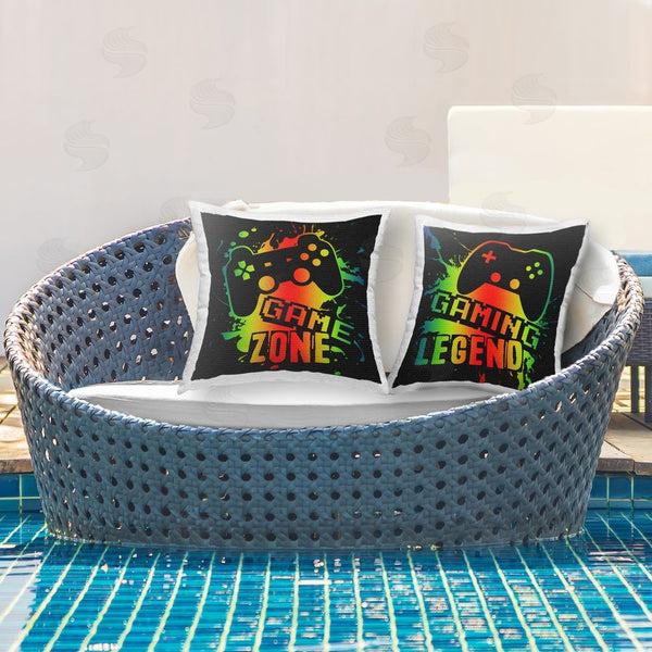 Stupell Industries Marcus Prime | Gradient Gaming Phrases Printed Throw Pillow Set