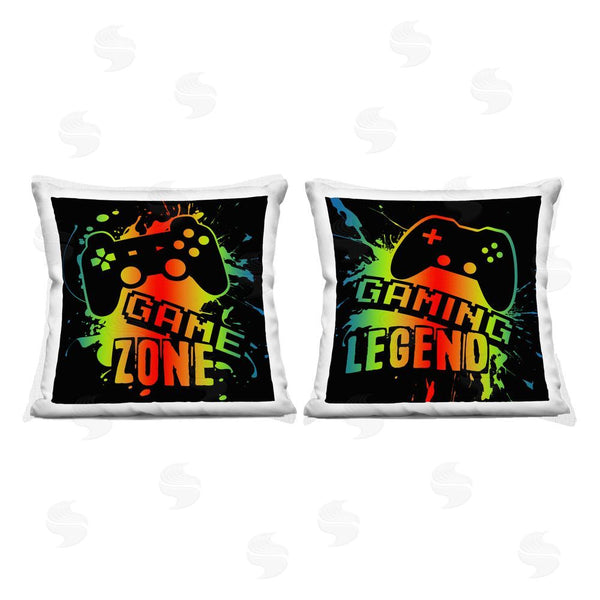 stupell industries Marcus Prime | Gradient Gaming Phrases Printed Throw Pillow Set