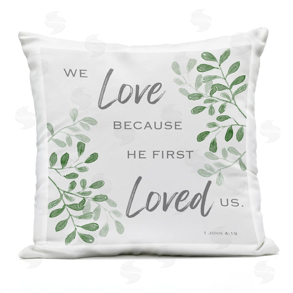 Stupell Industries Marcus Prime | He First Loved Botanicals Printed Throw Pillow