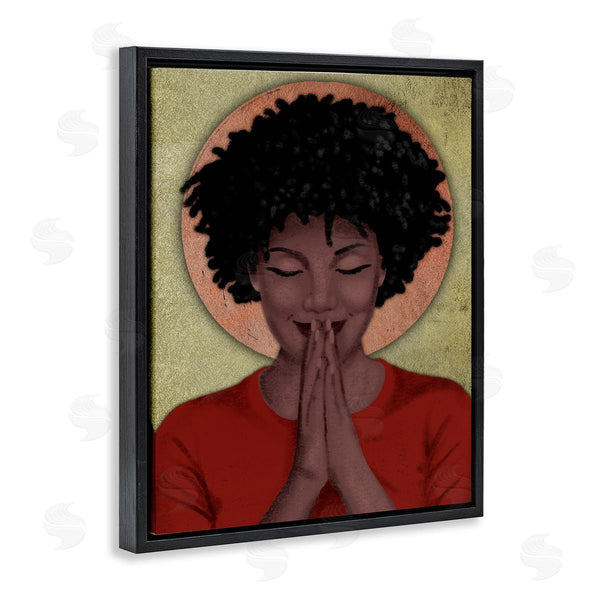 Stupell Industries Marcus Prime | Hopeful Woman In Prayer Geometric Sun Shape Wall Art