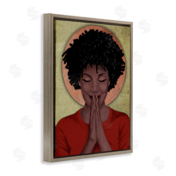 Stupell Industries Marcus Prime | Hopeful Woman In Prayer Geometric Sun Shape Wall Art
