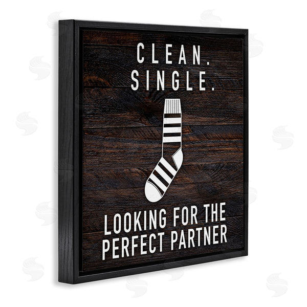 Stupell Industries Marcus Prime | Humorous Single Sock Laundry Sign Grain Pattern Wall Art