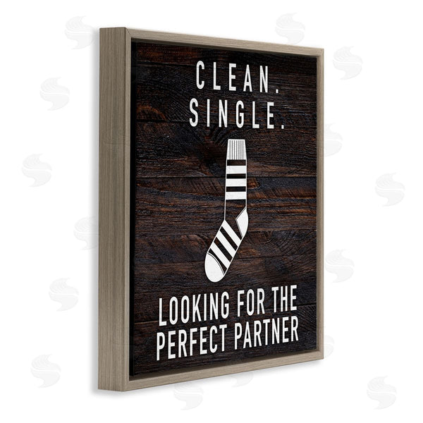 Stupell Industries Marcus Prime | Humorous Single Sock Laundry Sign Grain Pattern Wall Art