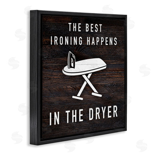 Stupell Industries Marcus Prime | Ironing Dryer Laundry Quote Text Grain Pattern Wall Art