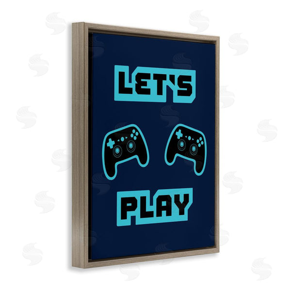 Stupell Industries Marcus Prime | Let's Play Blue Retro Gamer Wall Art