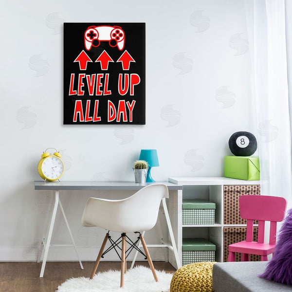 Stupell Industries Marcus Prime | Level Up All Day Gamer Wall Art