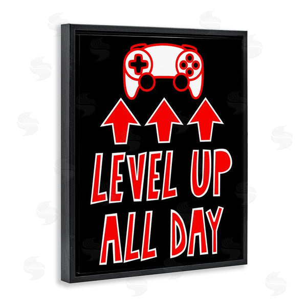Stupell Industries Marcus Prime | Level Up All Day Gamer Wall Art