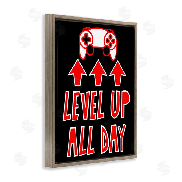 Stupell Industries Marcus Prime | Level Up All Day Gamer Wall Art