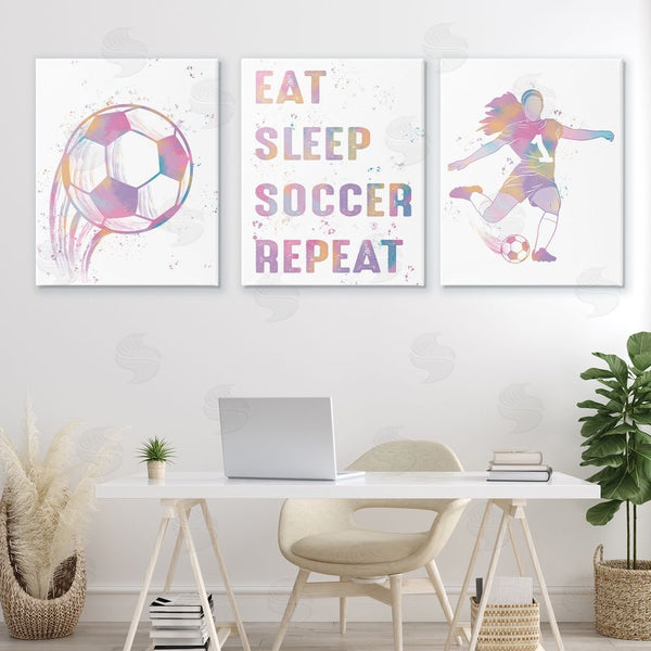 Stupell Industries Marcus Prime | Minimal Pastel Girl's Soccer