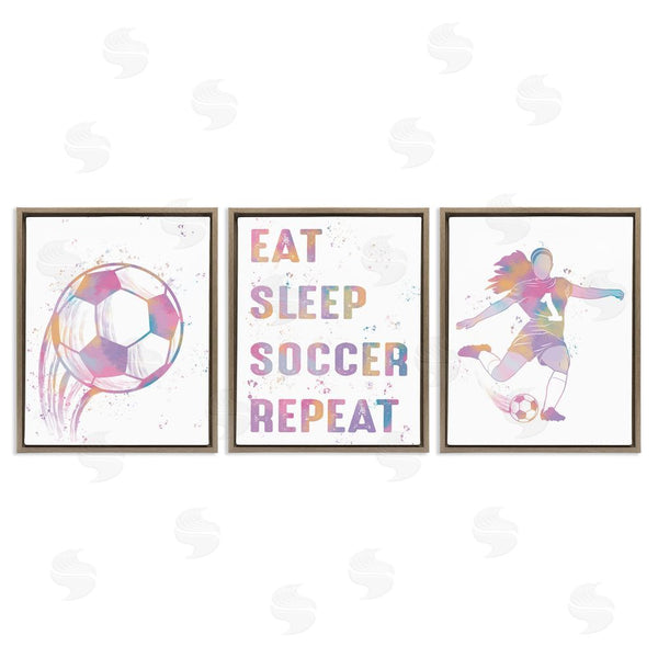 Stupell Industries Marcus Prime | Minimal Pastel Girl's Soccer