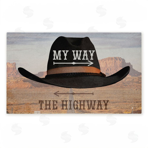 stupell industries Marcus Prime | My Way Highway Cowboy Non-Woven Door Mat
