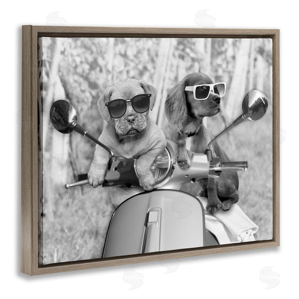 Stupell Industries Marcus Prime | Puppy Motorcycle Riding Buddies