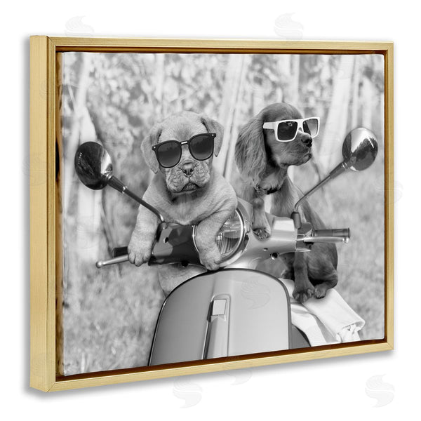 Stupell Industries Marcus Prime | Puppy Motorcycle Riding Buddies