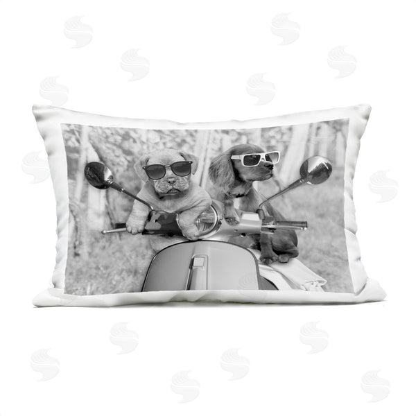 Stupell Industries Marcus Prime | Puppy Motorcycle Riding Buddies Printed Throw Pillow