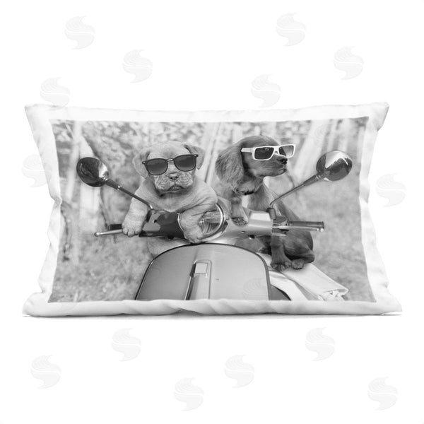 stupell industries Marcus Prime | Puppy Motorcycle Riding Buddies Printed Throw Pillow