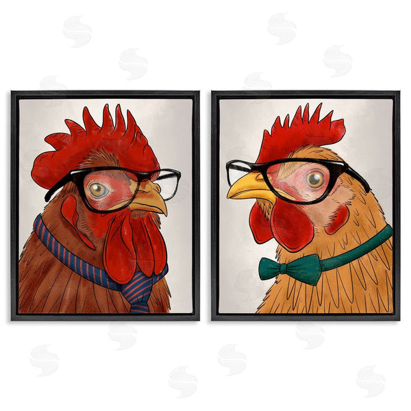 Stupell Industries Marcus Prime | Quirky Hipster Roosters
