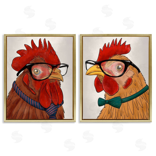 Stupell Industries Marcus Prime | Quirky Hipster Roosters