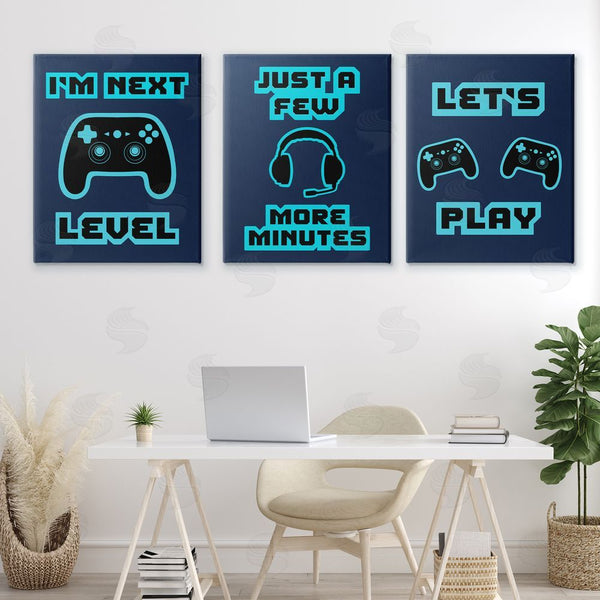 Stupell Industries Marcus Prime | Retro Blue Gaming Words Wall Art