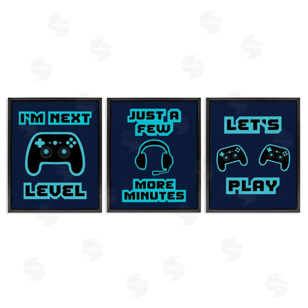 Stupell Industries Marcus Prime | Retro Blue Gaming Words Wall Art