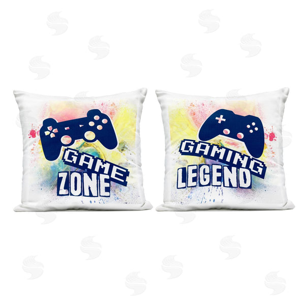 Stupell Industries Marcus Prime | Retro Splatter Game Phrases Printed Throw Pillow Set