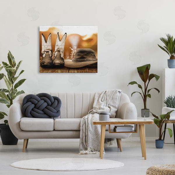 Stupell Industries Marcus Prime | Rustic Cowboy Boots Wall Art