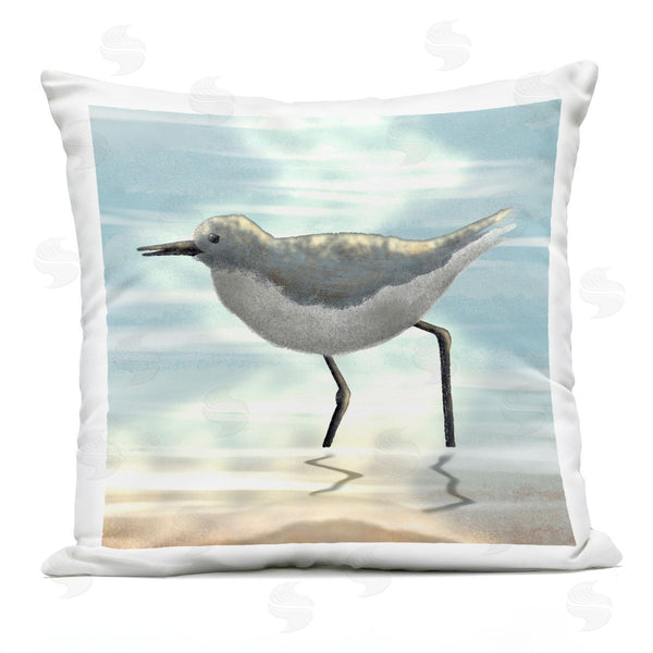 Stupell Industries Marcus Prime | Sandpiper Bird Along Shallow Beach Shoreline Printed Throw Pillow