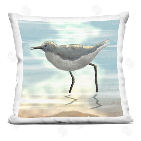 stupell industries Marcus Prime | Sandpiper Bird Along Shallow Beach Shoreline Printed Throw Pillow