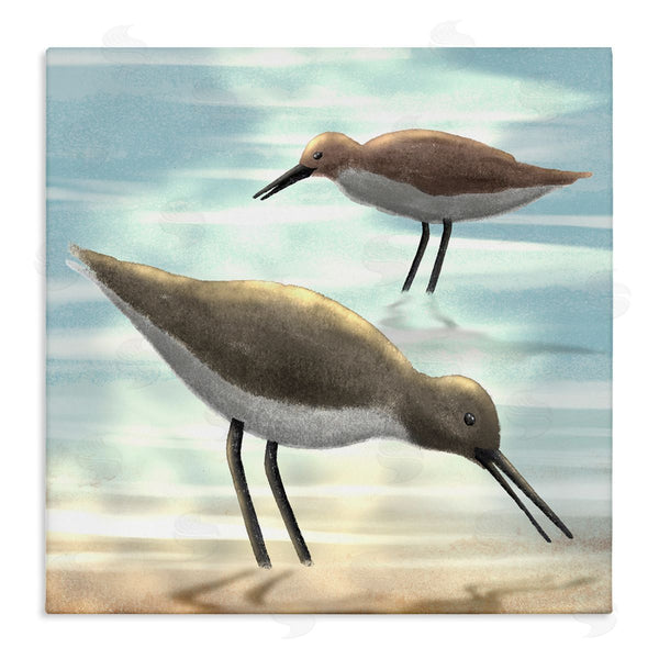 stupell industries Marcus Prime | Sandpipers Grazing Coastal Ocean Shore Wall Art
