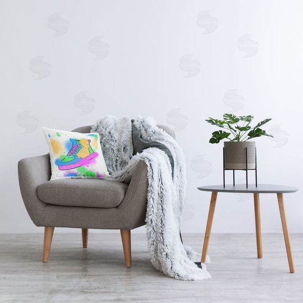 Stupell Industries Marcus Prime | Splattered Cool Sneakers Printed Throw Pillow