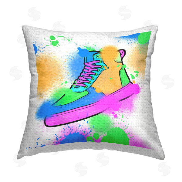Stupell Industries Marcus Prime | Splattered Cool Sneakers Printed Throw Pillow