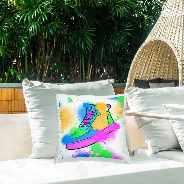 Stupell Industries Marcus Prime | Splattered Cool Sneakers Printed Throw Pillow