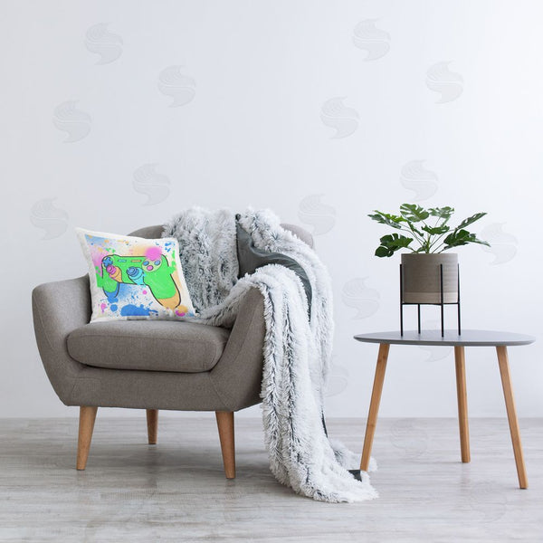 Stupell Industries Marcus Prime | Splattered Game Controller Printed Throw Pillow