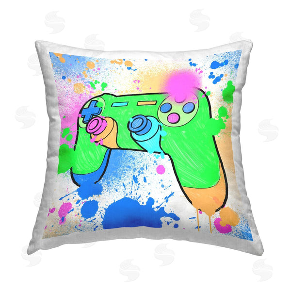 stupell industries Marcus Prime | Splattered Game Controller Printed Throw Pillow