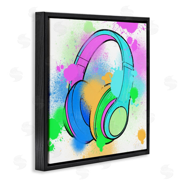 Stupell Industries Marcus Prime | Splattered Music Headphones Wall Art