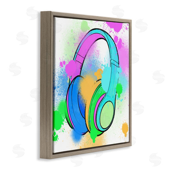 Stupell Industries Marcus Prime | Splattered Music Headphones Wall Art