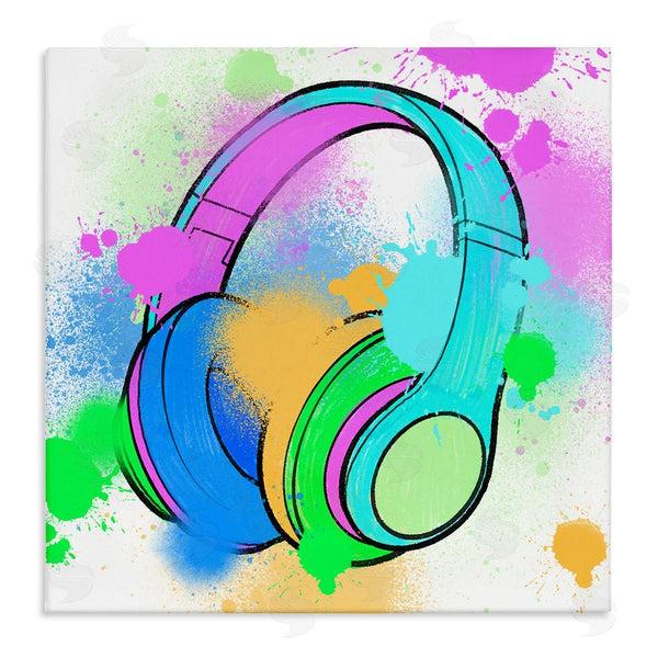 stupell industries Marcus Prime | Splattered Music Headphones Wall Art